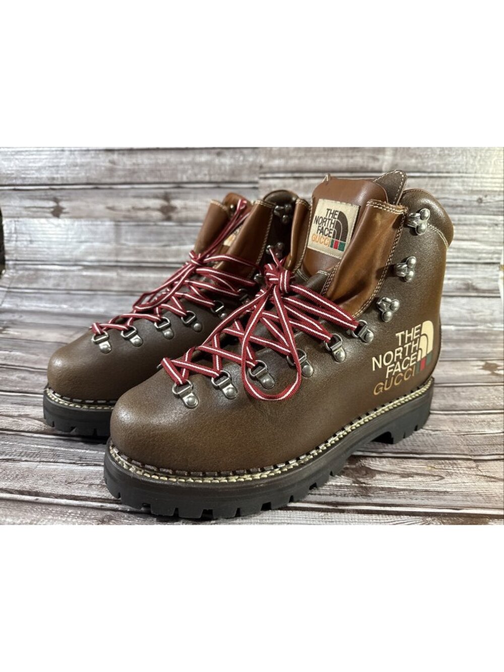 Gucci The North Face Collaboration Boots Mountain 655398 Size 12 New Color Brown